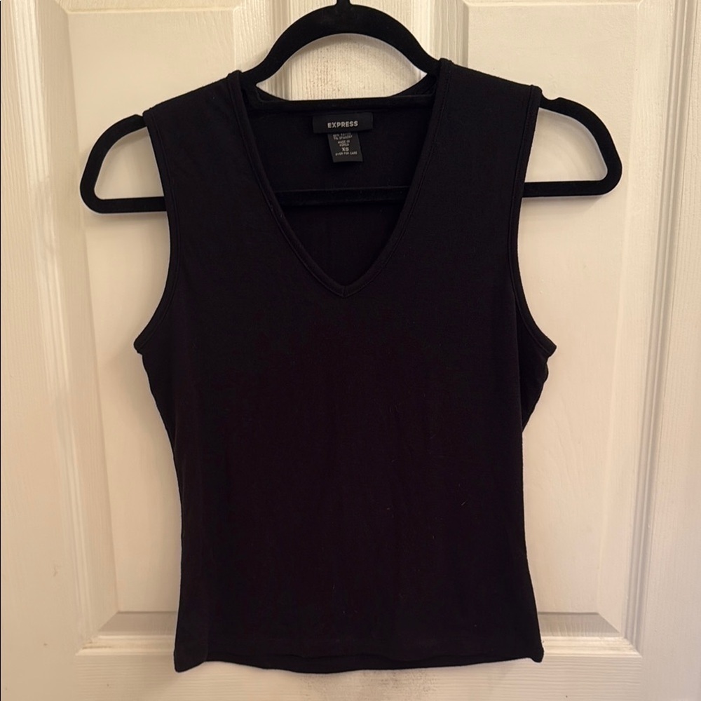 Express Black Fitted Sleeveless Tank Top